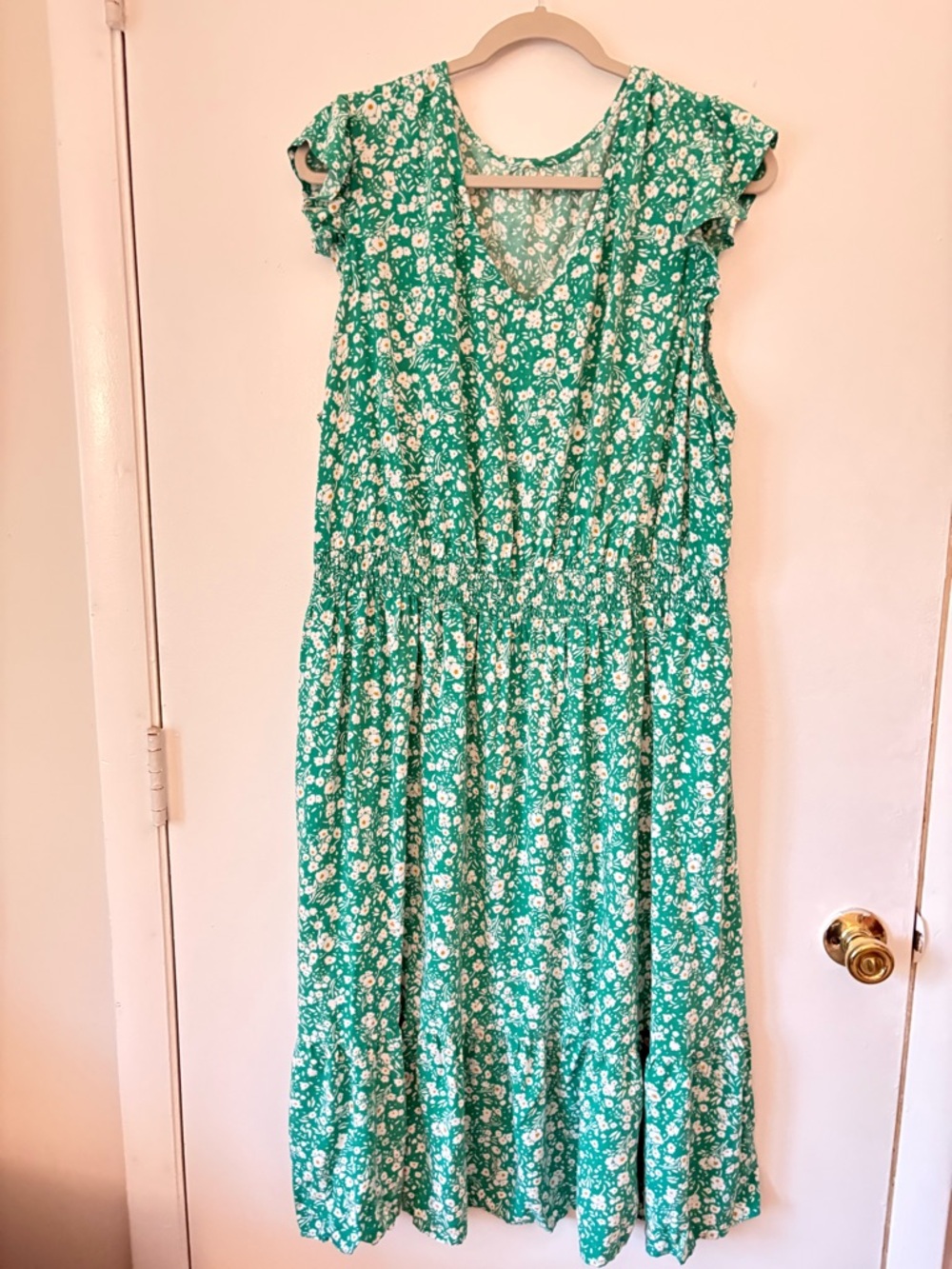 Old Navy Green Floral Midi Dress